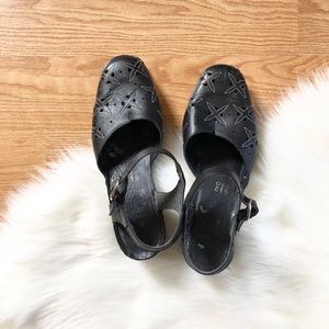 Rieker black leather sandals ankle strap s…